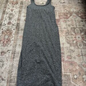 Vuori Gray Sleeveless Scoop Neck Sheath Maxi Dress